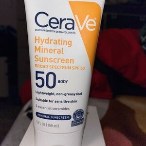 CeraVe White and Orange Suncare SPF 50 Mineral Sunscreen